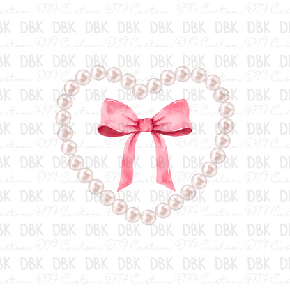 Pink Pearl Bow DTF Transfer