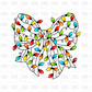 Christmas Lights Bow DTF Transfer E109