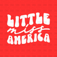 Little miss America DTF Transfer WHITE R185
