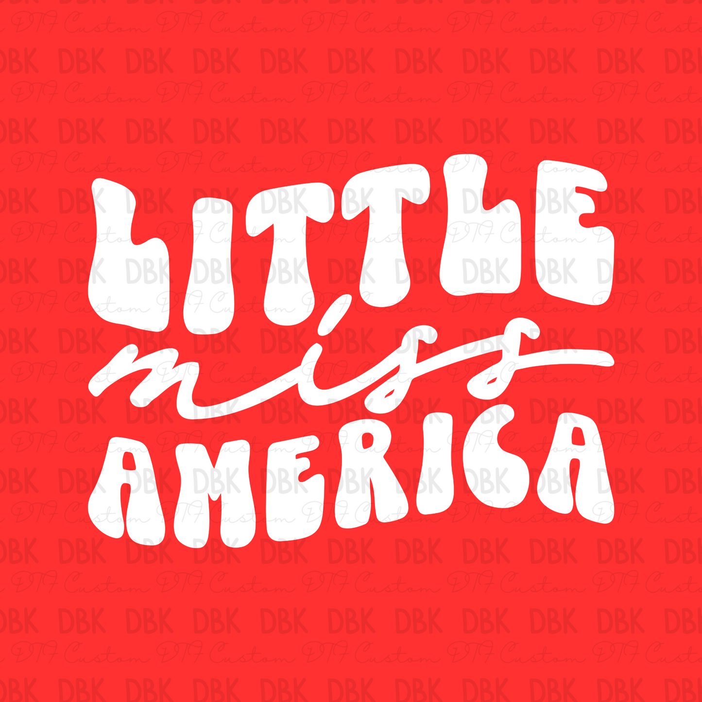Little miss America DTF Transfer WHITE R185