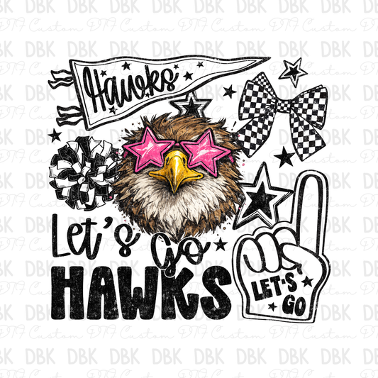 Lets go Hawks DTF Transfer