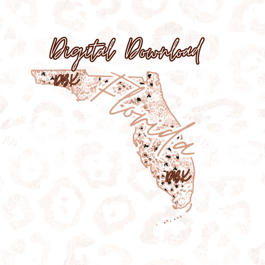Florida Rose Gold Leopard Digital Download