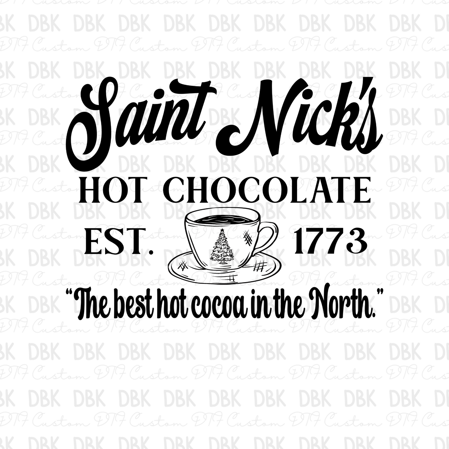 Saint Nick's BLACK DTF Transfer E77