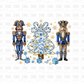 Christmas tree & nut cracker BLUE DTF Transfer E210