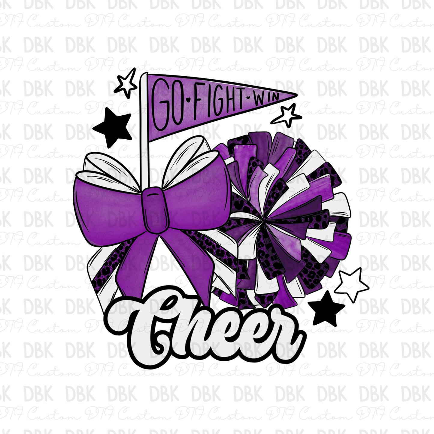 Purple Cheer DTF transfer C96