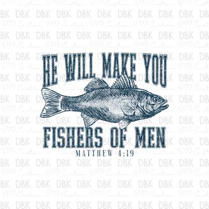 Fishes of men DTF Transfer BLUE FT8