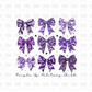 Purple Bows DTF Transfer BLACK