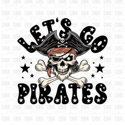 Lets go Pirates DTF Transfer M24