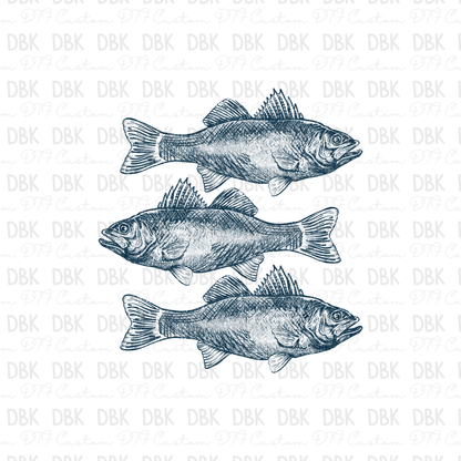 Fish DTF Transfer BLUE