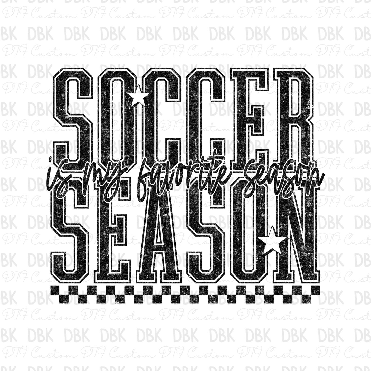 Soccer Season DTF Transfer BLACK C172