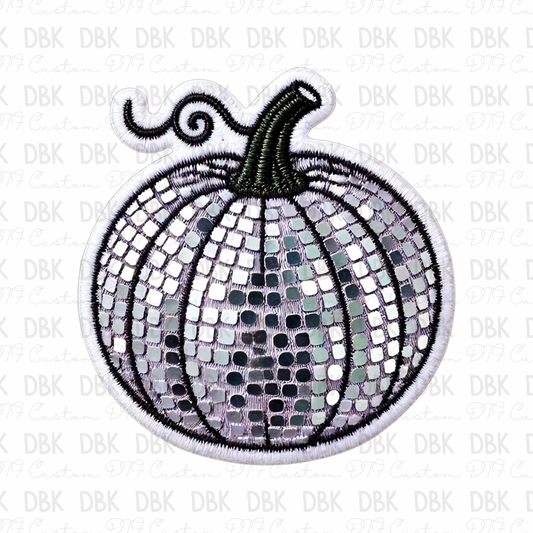 Silver pumpkin DTF TRANSFER