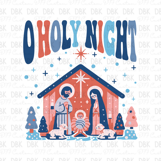 Oh holy night DTF transfer E192