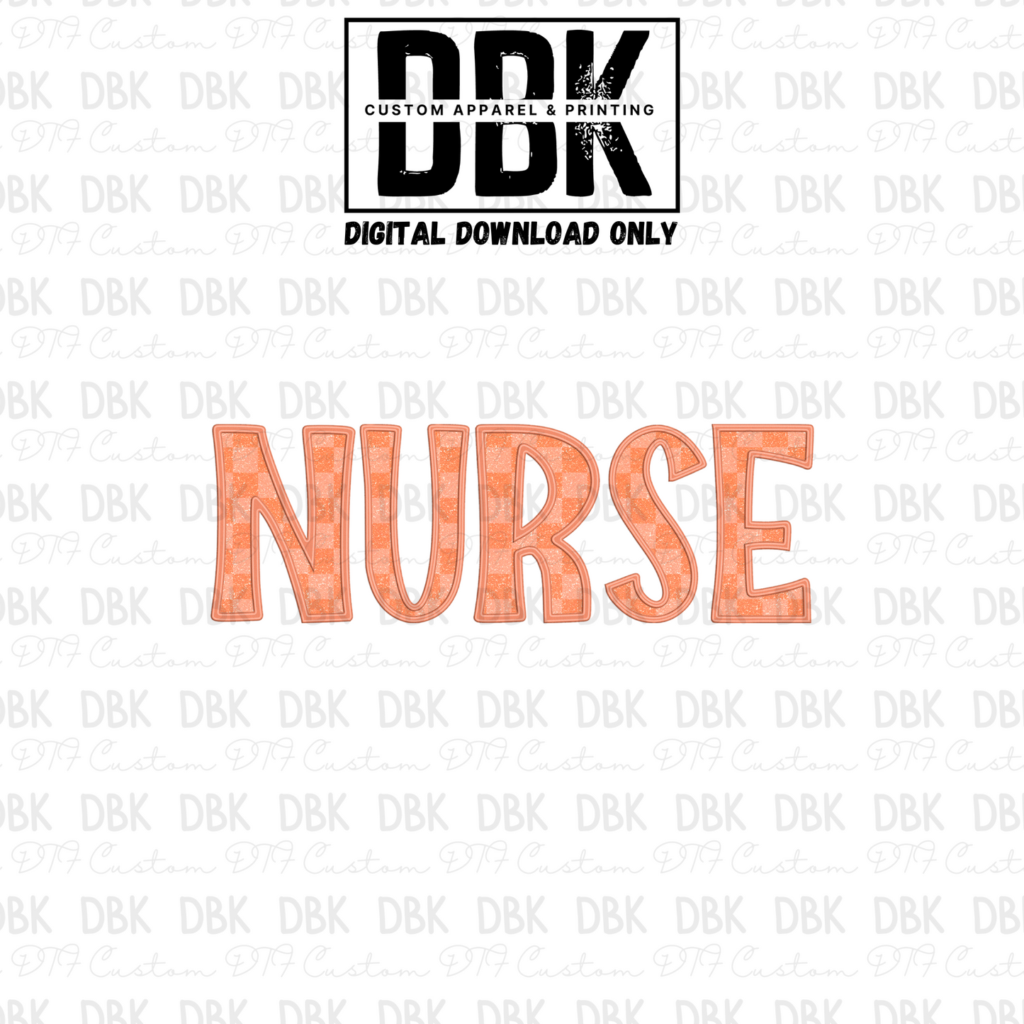 Nurse Orange Faux Glitter DIGITAL ONLY