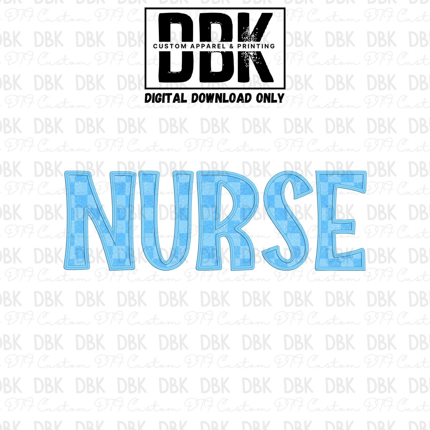 Nurse Blue Faux Glitter DIGITAL ONLY