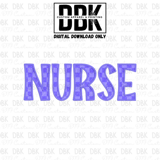 Nurse Purple Faux Glitter DIGITAL ONLY