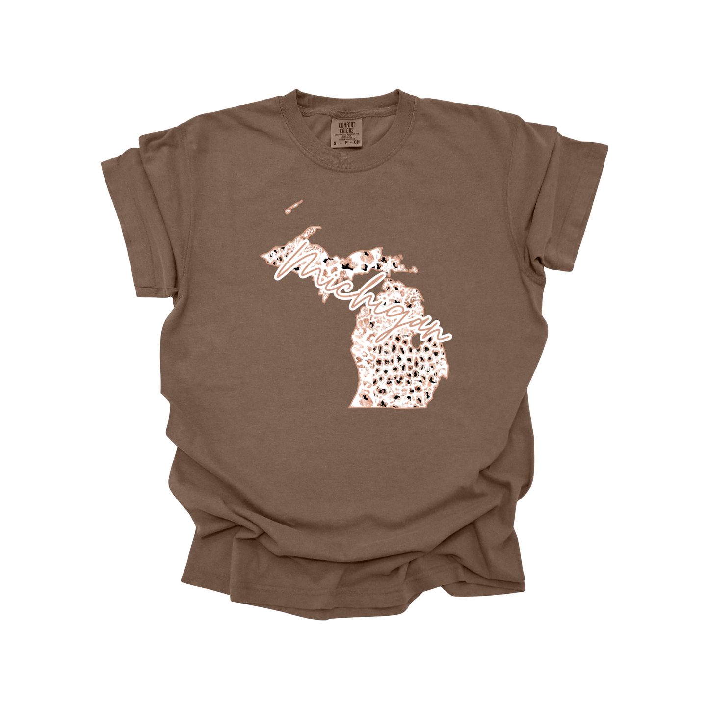 Michigan Rose Gold Leopard Digital Download