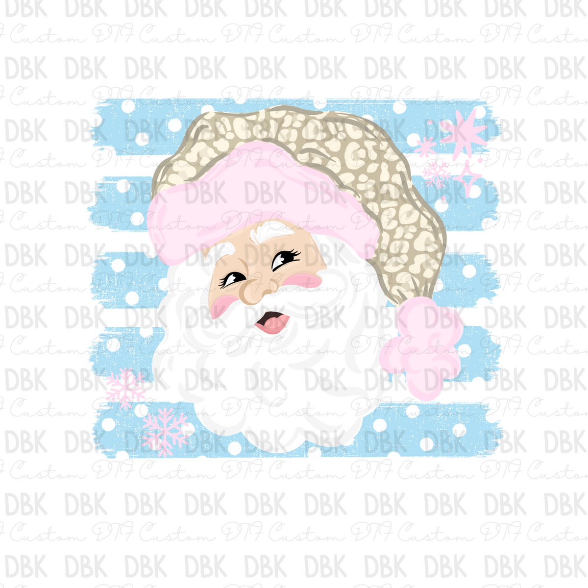 Pastel Santa DTF Transfer E322