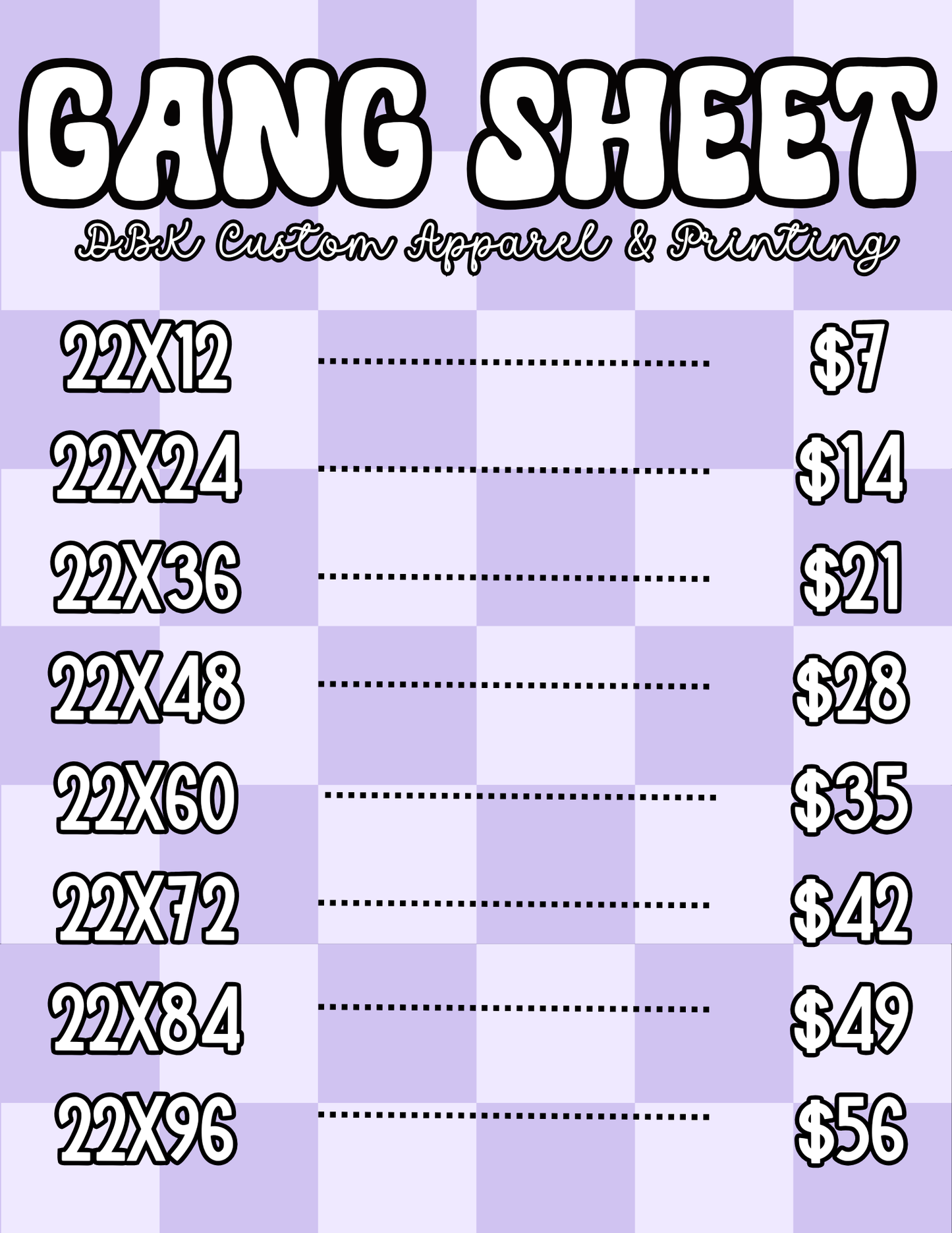 Custom Upload DTF Gang Sheet