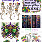 Mardi Gras Pre-Made Gang Sheet P124