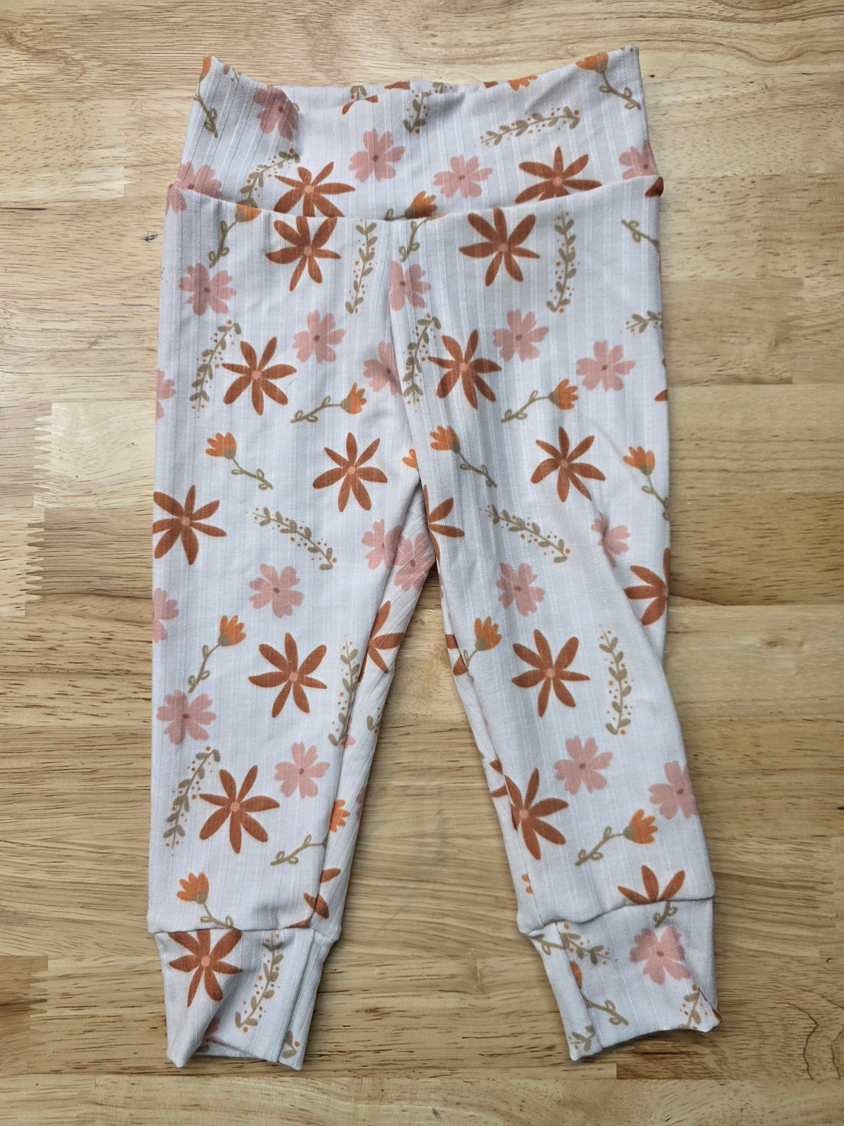6-12M White Floral Pants NEW DBK