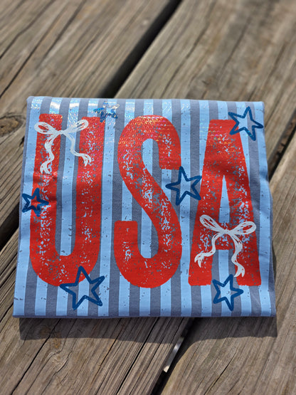 USA BLUE COMFORT COLORS COMPLETED T-SHIRT