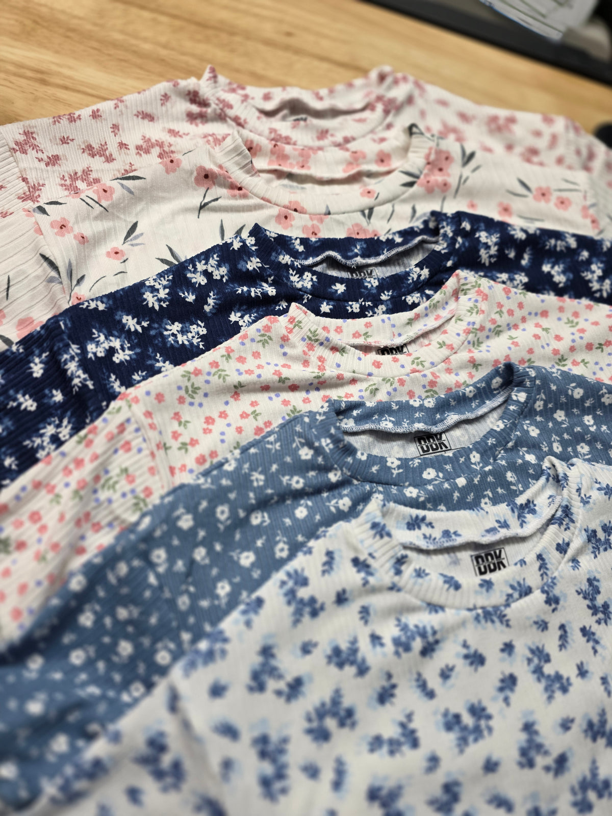 White w/ Pink-Navy Floral RTS (SEVERAL AVAILABLE)