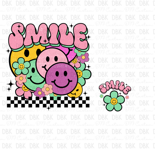 Smile Floral DTF transfer (Don't forget to purchase the pocket)