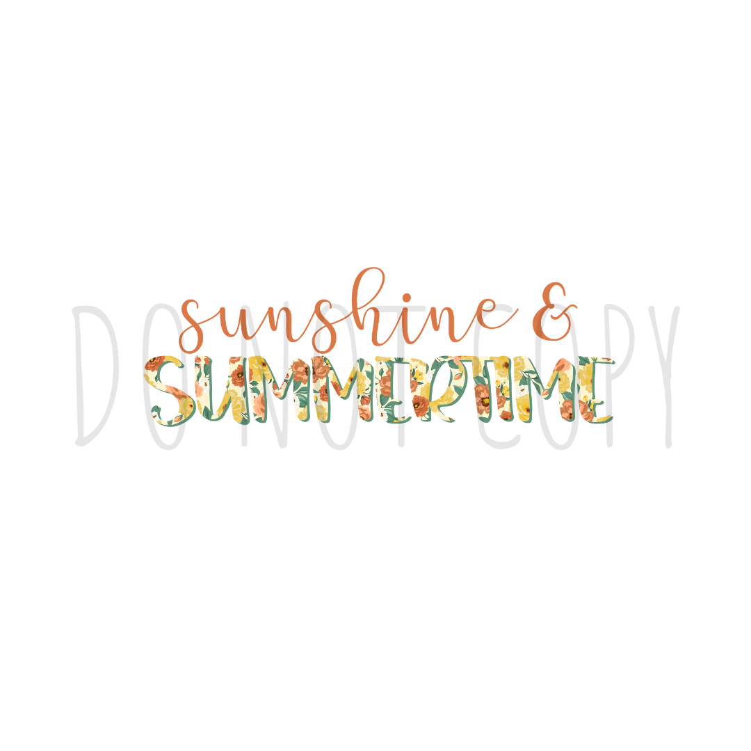 Sunshine & Summertime DTF transfer S6