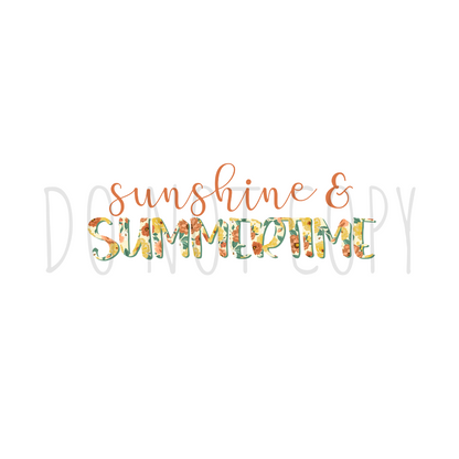 Sunshine & Summertime DTF transfer S6