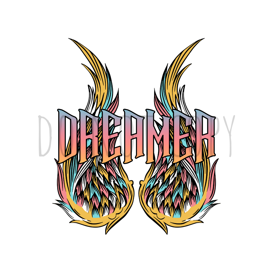 Dreamer wings DTF transfer