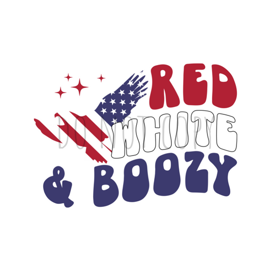 Red White & Boozy DTF transfer R102