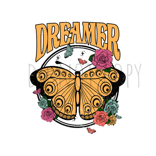 Dreamer w/ butterfly DTF transfer