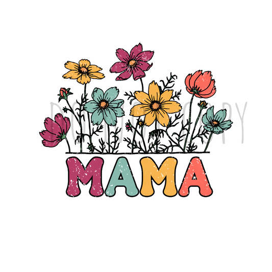 MAMA floral  DTF transfer