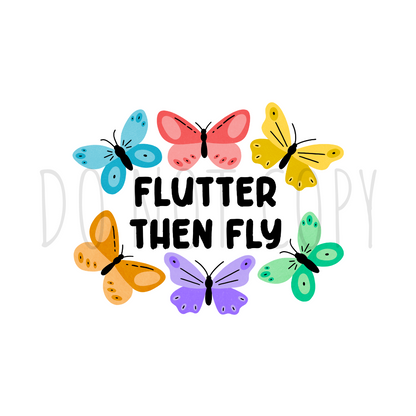Flutter then fly DTF transfer