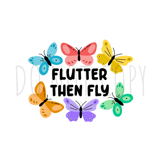 Flutter then fly DTF transfer