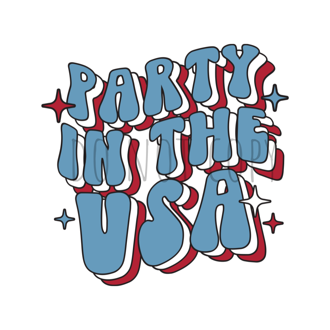 Party in the USA DTF transfer